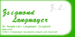 zsigmond langmayer business card